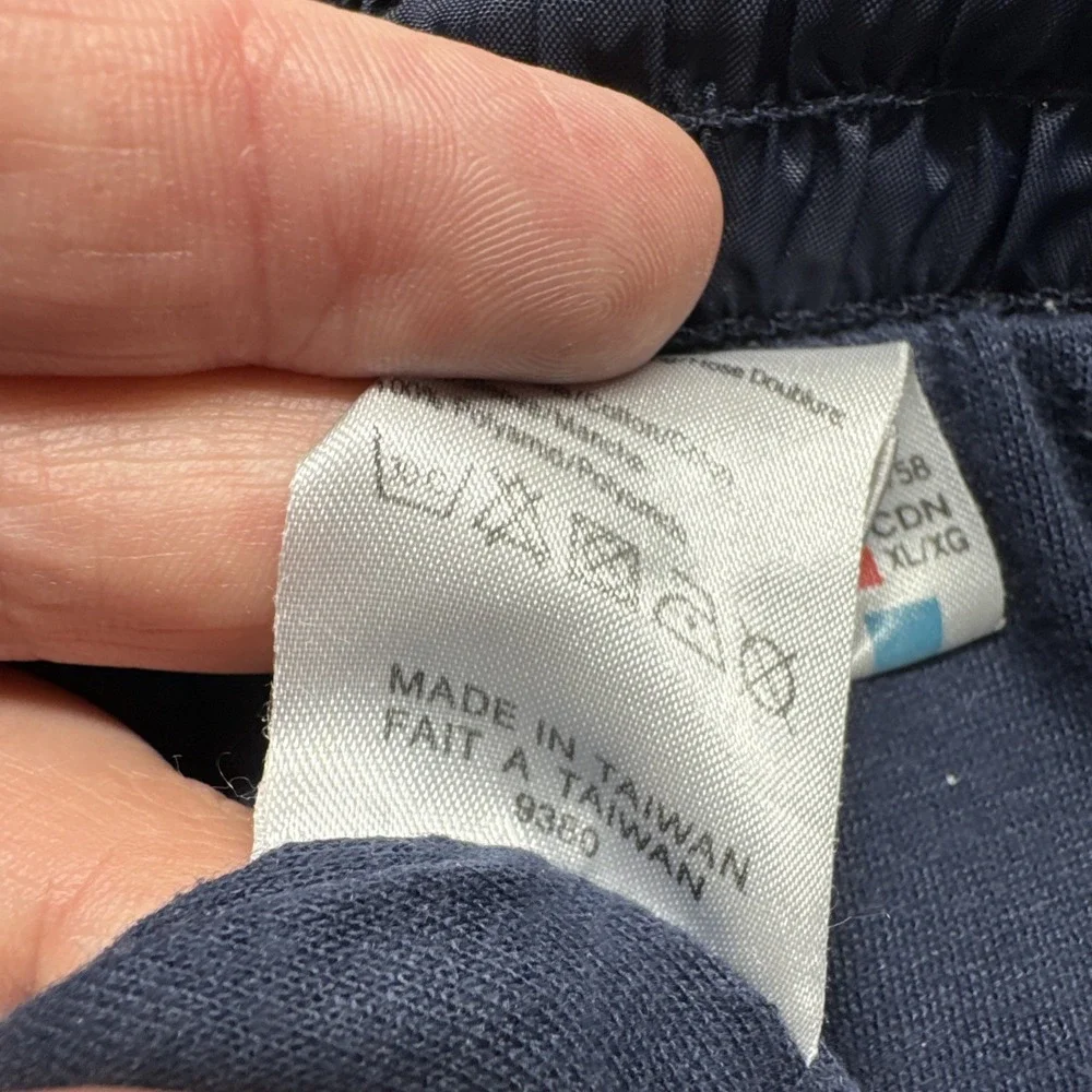 VTG Adidas Windbreaker Lined Dark Blue nylon track pants ankle zip fits 34*33 XL